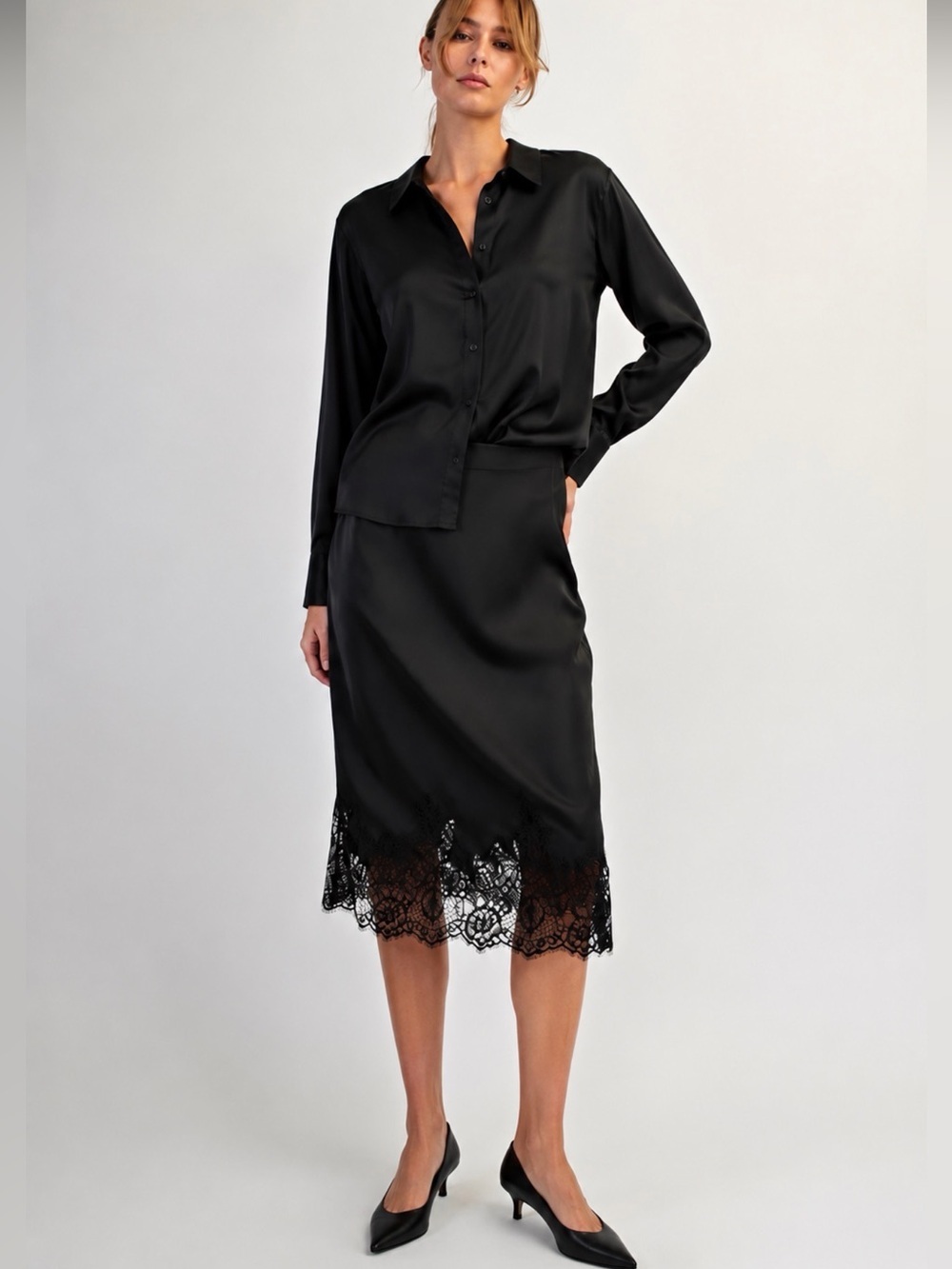 Lace Hem Slip Skirt